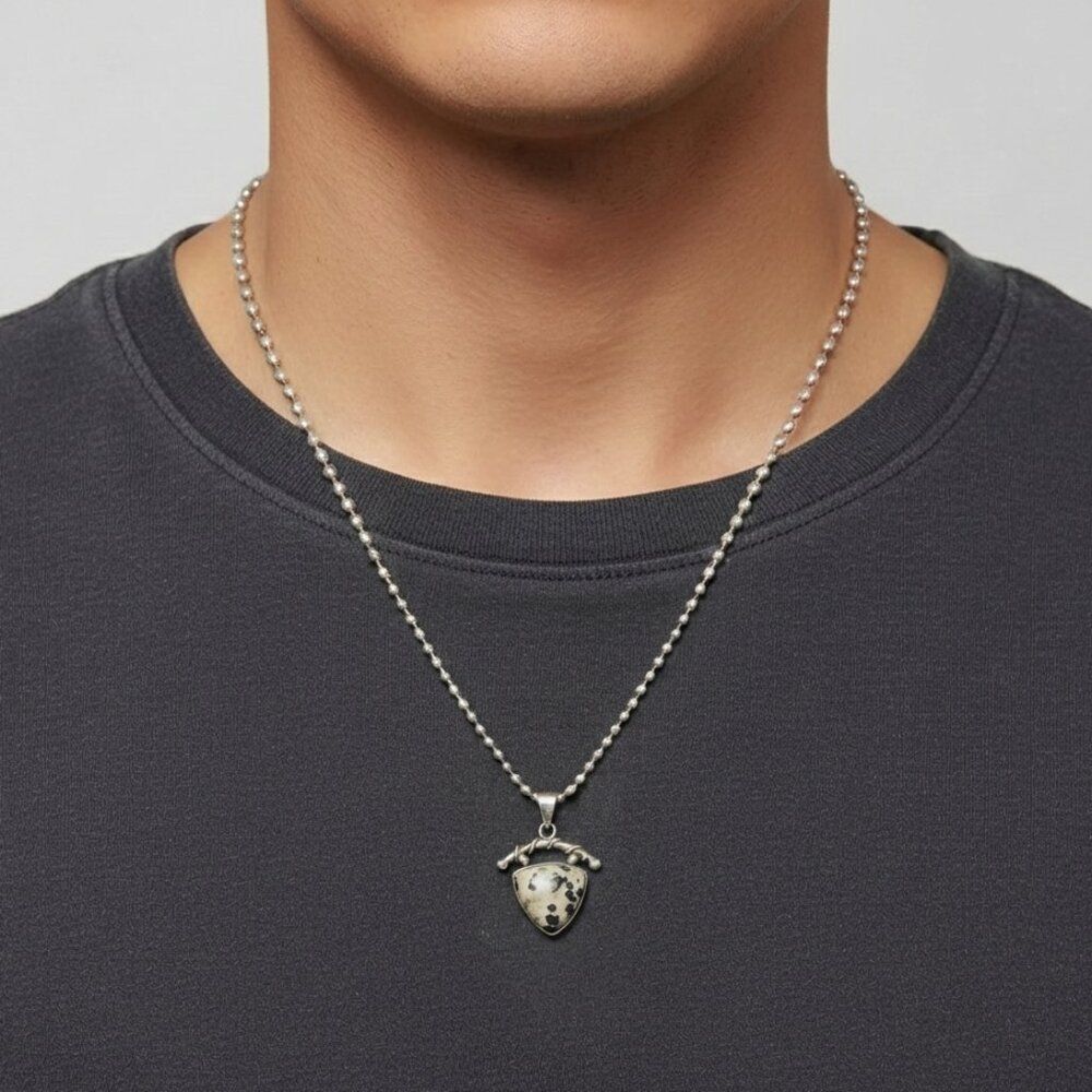 Sajen Offerings Dalmatian leopard jasper pendant